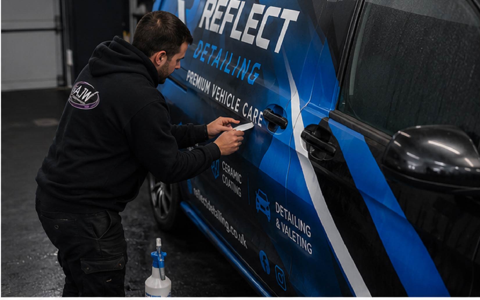 AJW Vinyls installing professional vehicle graphics